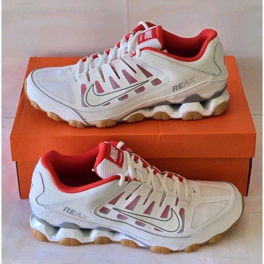 Nike Reax 8 TR Mesh Men's Size 10 White Chile Red 621716-103 New